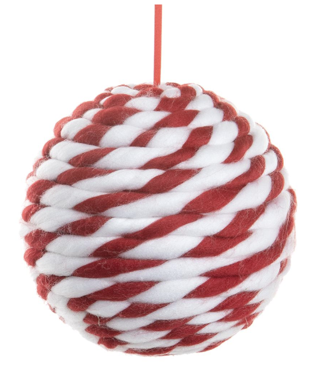 Esfera Blanco Rojo Estambre