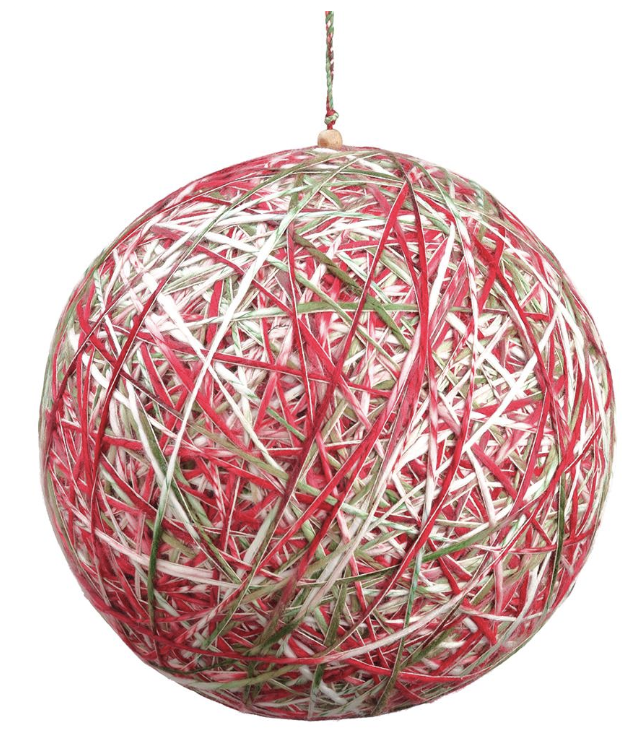 Esfera Rojo Verde Estambre 12"