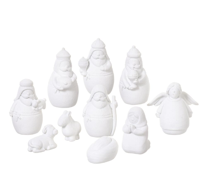 Nacimiento Blanco set 10 1.5"-4.25"