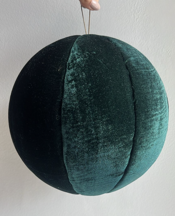 Esfera Terciopelo Verde Navidad Jumbo