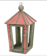 Lampara Madera Rojo Verde 25"