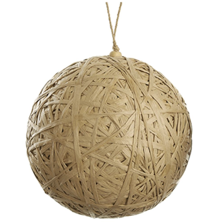 Esfera Beige Rafia 8"