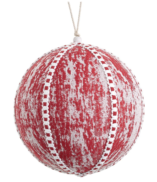 Esfera Rojo Blanco Tela 8"