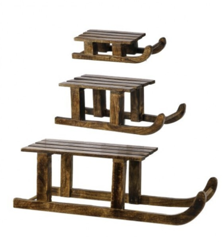 Set 3 Trineo Madera 12"-17 "- 22"