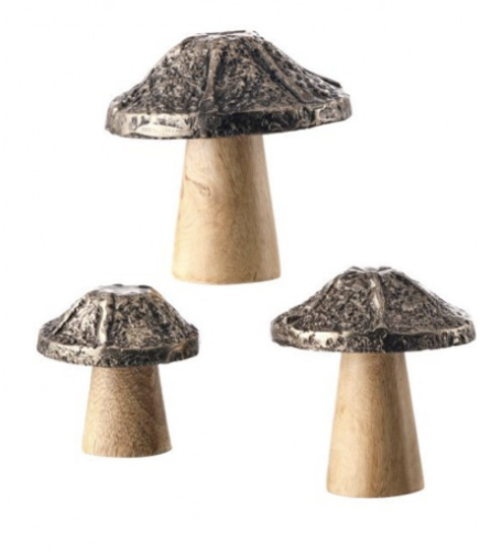 Set 3 Hongo Madera Metal 4" 5" 6"