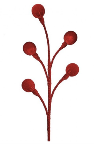 Vara Rojo Bola Terciopelo 22"