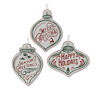 Esfera Metal Plana Season's Greeting