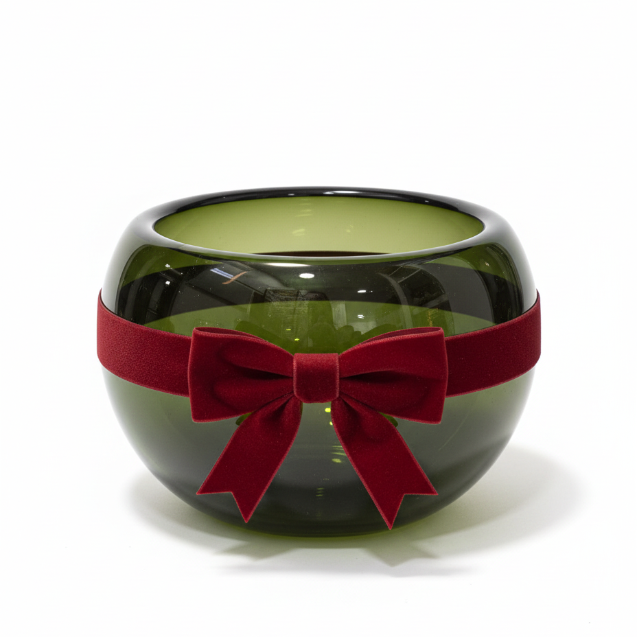 Base vidrio soplado verde (26cm  diámetro 20cmalto )