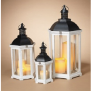 Set 2 Lamparas Madera Blanco Metal