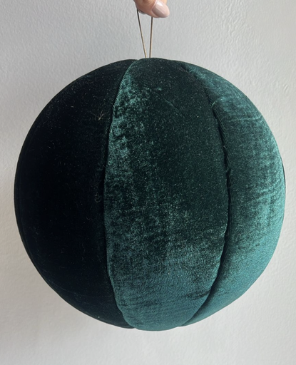 Esfera  Terciopelo Verde Navidad Mediana