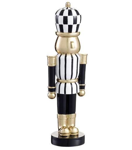 [XSH637-WH/BK] Cascanuez Blanco Negro Oro 13"