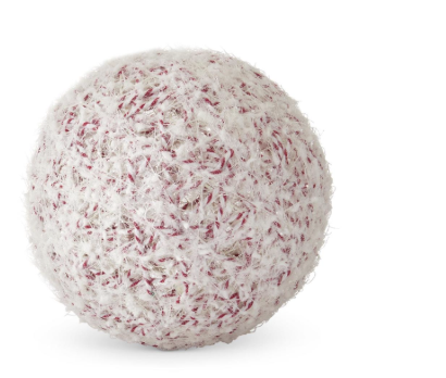 [55208C] Esfera Blanco Rojo Estambre Glitter 12"