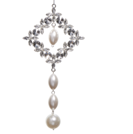 [4512512] Colgante Perla Piedra Plata 6"