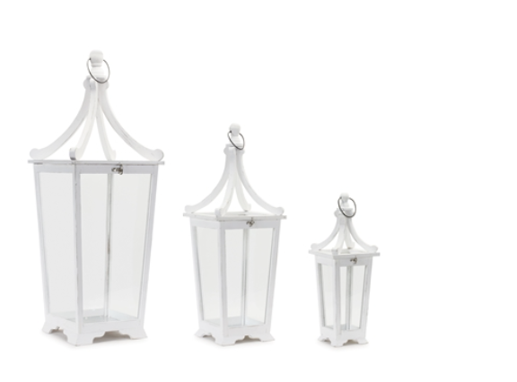 Set 3 Lamparas Blanco Madera