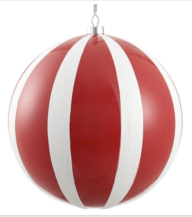 Esfera Blanco Rojo Rayas