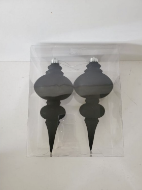 Set 2 Finial Negro Terciopelo