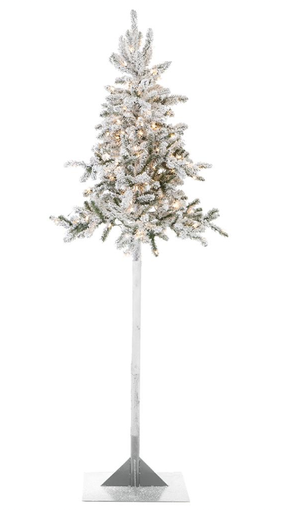[YTZ508-WH] Pino Nieve Tronco Alto 8'X41" 150Led(Ec)