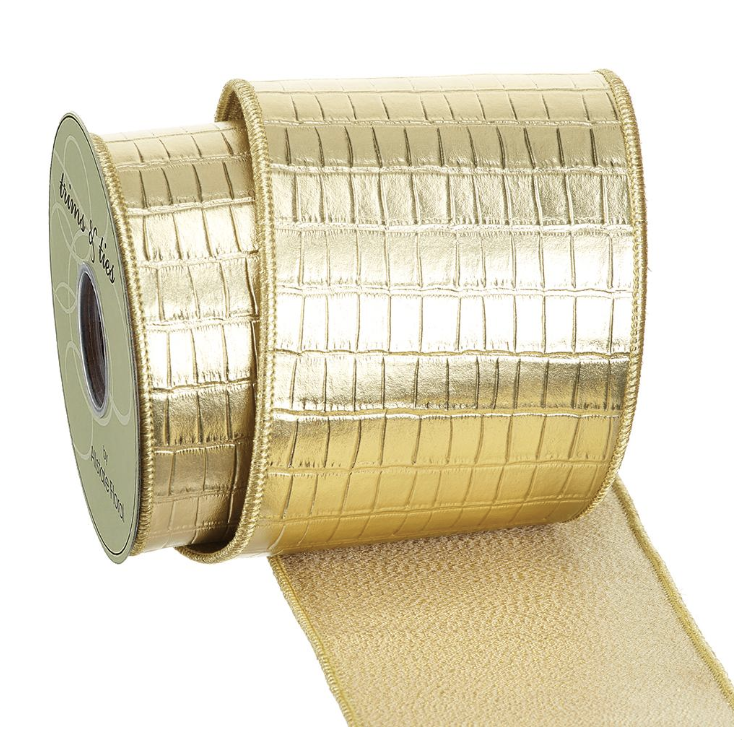 Liston Oro Piel 4"x5 Yardas