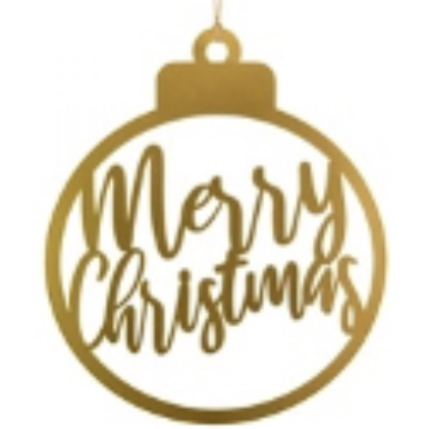 [CVV393] Esfera Oro Plana Merry Christmas