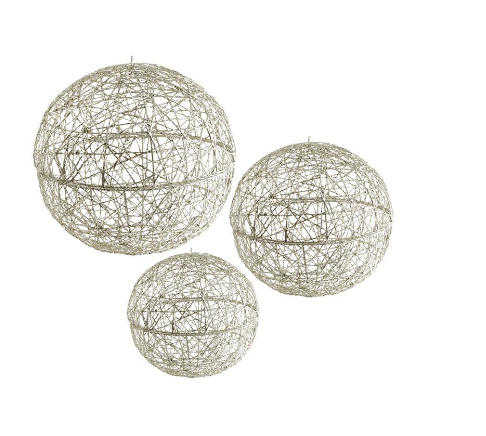 [51803B-CM] Set 3 Esferas Alambre Grande