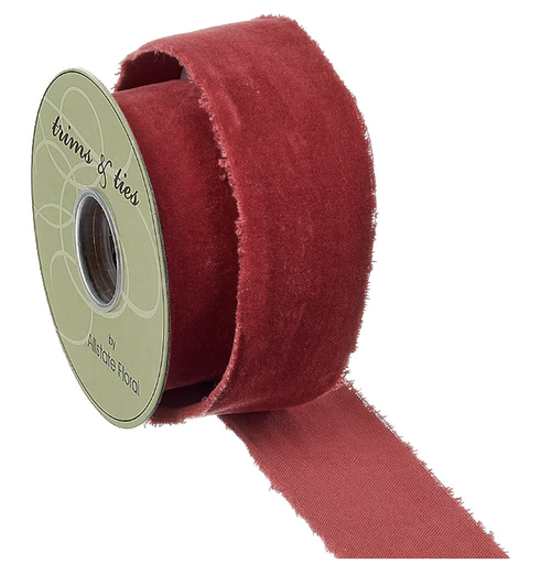 [RV2746-RE] Liston Rojo Velvet  Moño